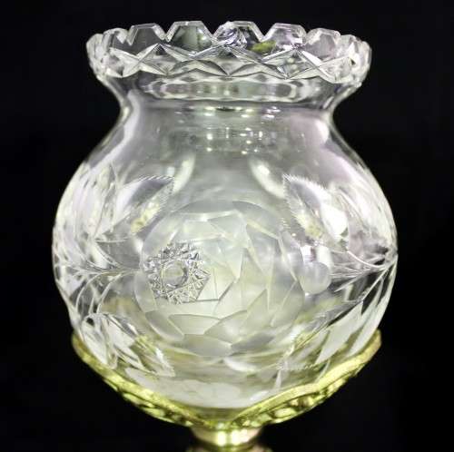 Rose cut bowl on a stand - Magnificent! - Bid Now!!!