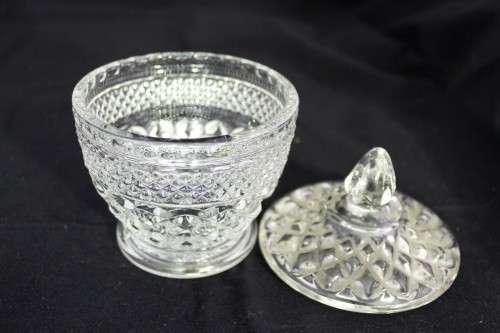 Pressed and molded sugar bowl with lid - Beautiful!! - Bid Now!!!