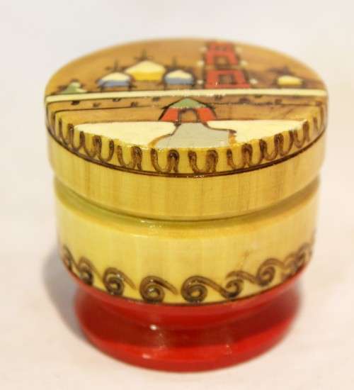 Carved and painted miniature drum - Beautiful!! - Bid Now!!!