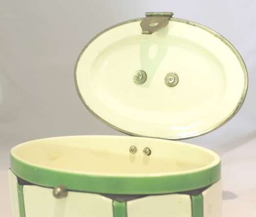 Porcelain vanity case - White and green - Stunning! - Bid Now!!!