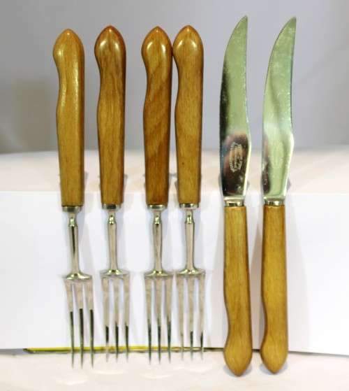 Stake knife and fork part set - Lamenwood Sheffield - Stainless steel - Beautiful - Bid Now!!!