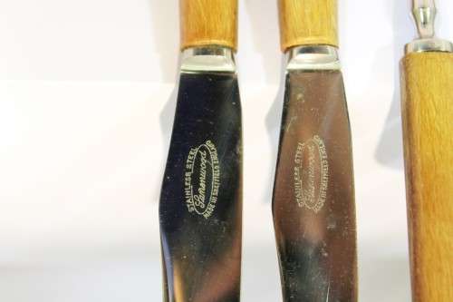 Stake knife and fork part set - Lamenwood Sheffield - Stainless steel - Beautiful - Bid Now!!!