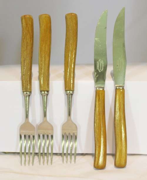 Stake knife and fork part set - Lamenwood Sheffield - Stainless steel - Beautiful - Bid Now!!!