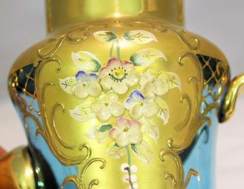 Venetian style coffee set!! - Beautiful in blue - A rare magnificent set! - Low price!! - Bid Now!!!