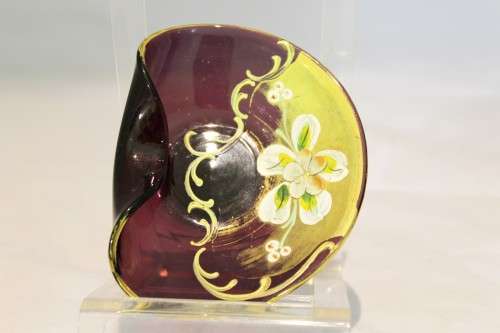 Venetian style dish - Amber pin dish - A beauty!! - Low price!! - Bid Now!!!