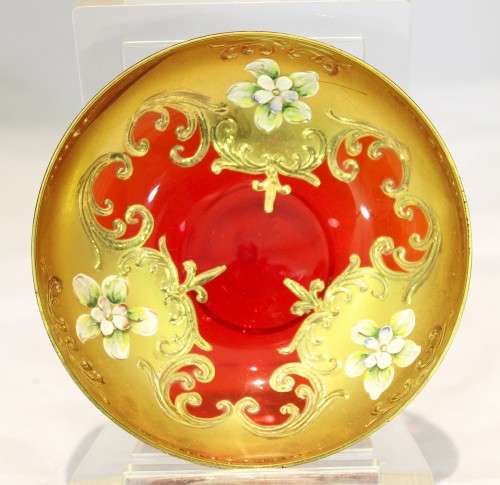 Venetian style bowl - Red sweet bowl - A stunner!! - Bid Now!!!