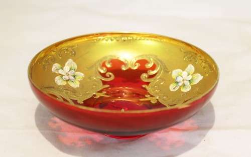 Venetian style bowl - Red sweet bowl - A stunner!! - Bid Now!!!