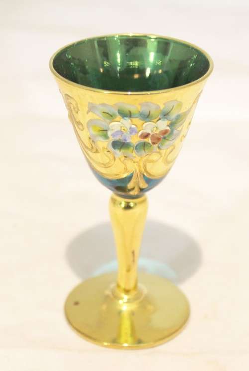 Venetian style - Blue cordial glass - A beauty!! - Low price!! - Bid Now!!!