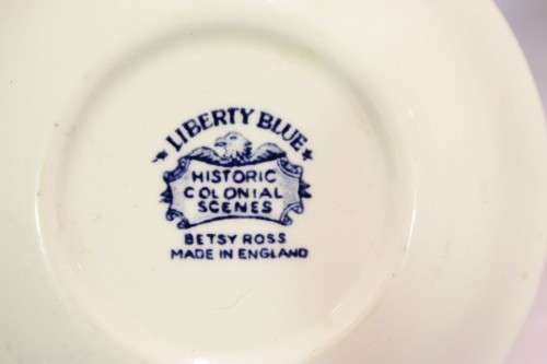 Liberty Blue - Historical Colonial scenes - Betsy Ross - Fruit bowl - Beautiful! - Bid Now!!!