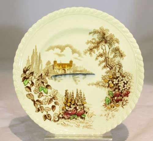 Johnson Bros. - Castle on the lake - Side plate - Hand engraved - A beauty! - Bid Now!!!