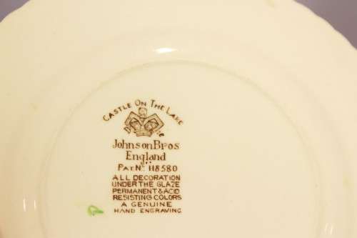 Johnson Bros. - Castle on the lake - Side plate - Hand engraved - A beauty! - Bid Now!!!