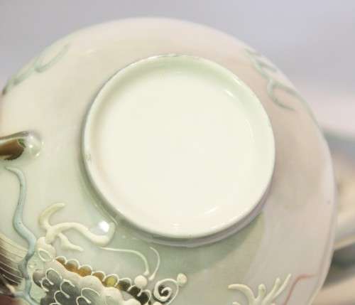 Manna china - Japan - Embossed dragon motif - Trio - Stunning! - Bid Now!!!