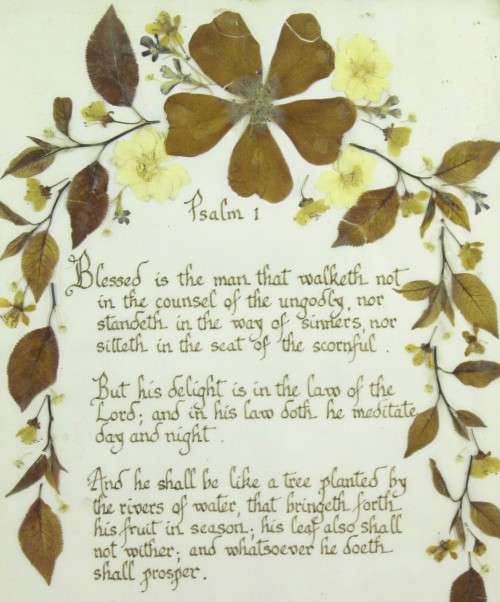 Psalm 1 - Framed print with embossing - Beautiful!! - Bid Now!!!