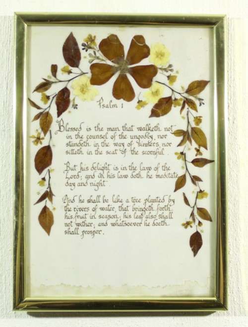 Psalm 1 - Framed print with embossing - Beautiful!! - Bid Now!!!