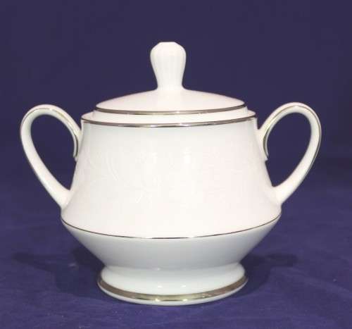 Noritake - Ranier - Lace with platinum trim - Sugar bowl - Stunning! - Bid Now!!!