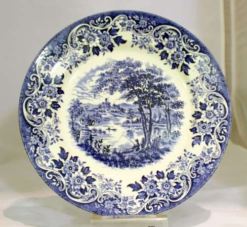 Broadhurst Ironstone - English scene - Blue and white display plate - Beautiful! - Bid Now!!!