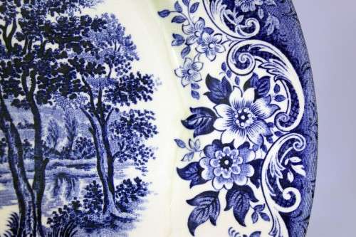 Broadhurst Ironstone - English scene - Blue and white display plate - Beautiful! - Bid Now!!!