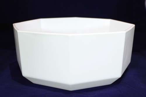 Octagonal glass bowl - Milk glass look - Beautiful! - Bid Now!!!