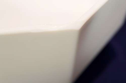 Octagonal glass bowl - Milk glass look - Beautiful! - Bid Now!!!