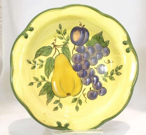 Home Trends - Soup plate - Pear and grapes - Beautiful!! - Low price! - Bid now!!