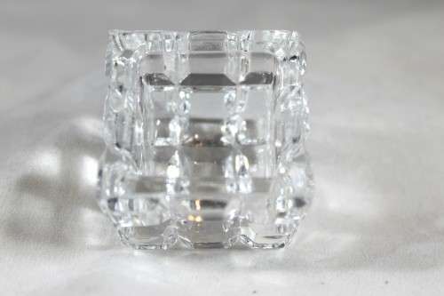 Glass trinket holder with metal top - Beautiful! - Low price!! - Bid now!!