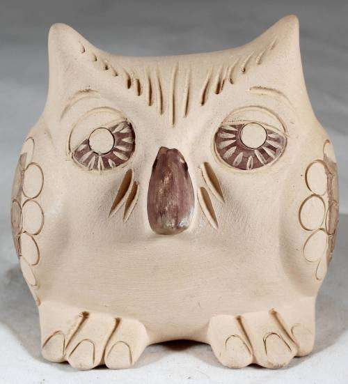 Sleepy owl toothpick holder