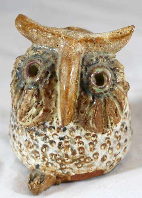 Brown Pottery Owl - Beautiful!! - Bid Now!