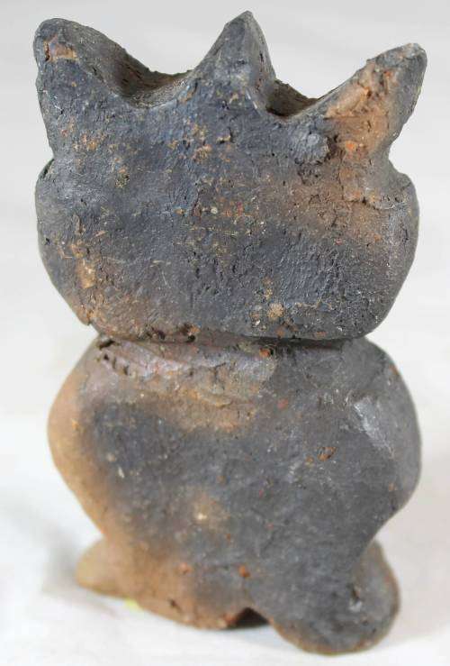 Small Pottery Owl - Burned Look - Beautiful!! - Bid Now!