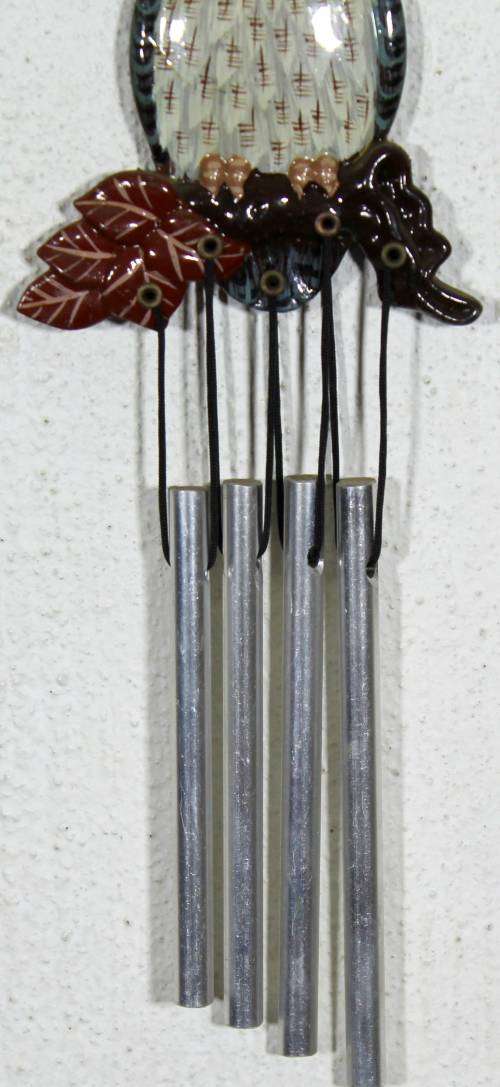 Owl on Brown Leaves - Wind Chime - Beautiful!! - Bid Now!