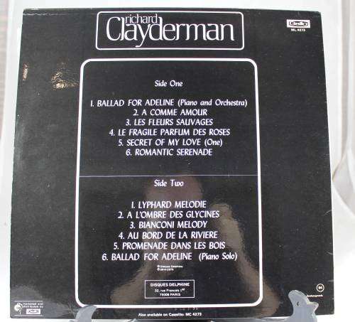 Richard Clayderman - Ballad for Adeline - Gallo 1979 - Bid Now!!!