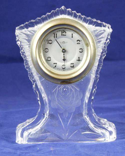 Rose Cut - Glass Clock - Bid Now!