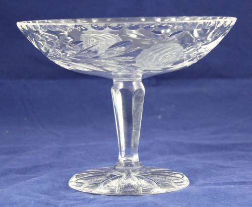 Rose Cut - Glass Sweet Dish - Bid Now!