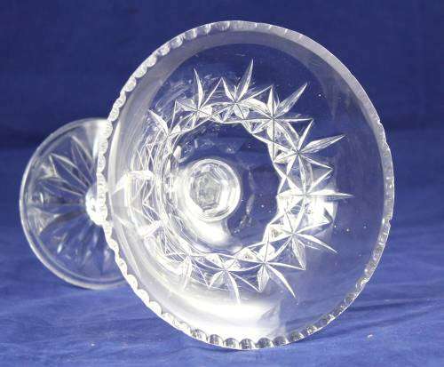 Cut Glass - Tall Sweet Dish - Bid Now!