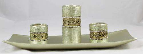 Tea Light Candle Holder Set - With a Tray - Bid Now!!!