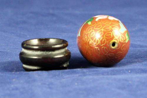 Brown Miniature Cloisonne - Enamel Egg on a Stand - Bid Now!!!