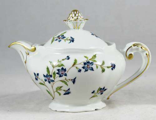 Limoges Tea Pot - Blue Flower Motif - Bid Now!!!