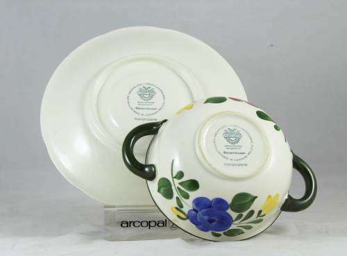Villeroy & Boch Bauernblume - Two Handled Soup Bowl and Saucer - Bid Now!!!