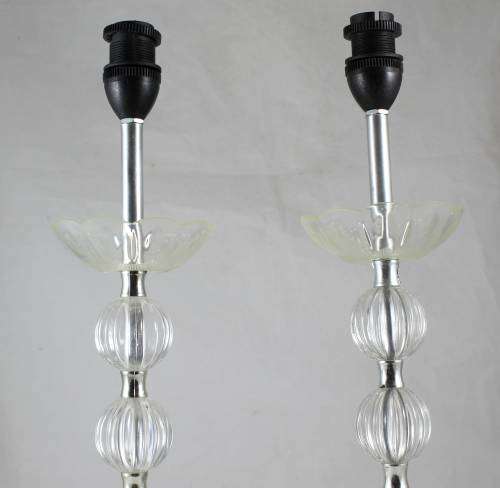 Perspex Bedside Lamps - A Pair - Bid Now!