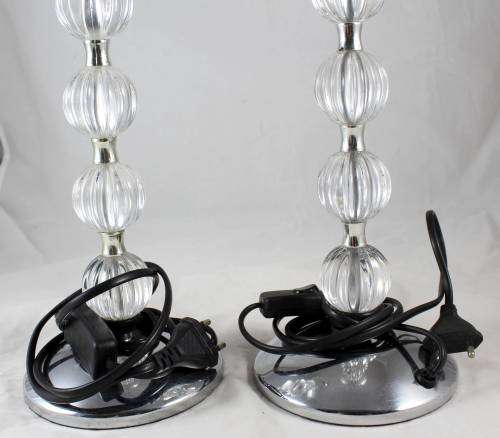 Perspex Bedside Lamps - A Pair - Bid Now!