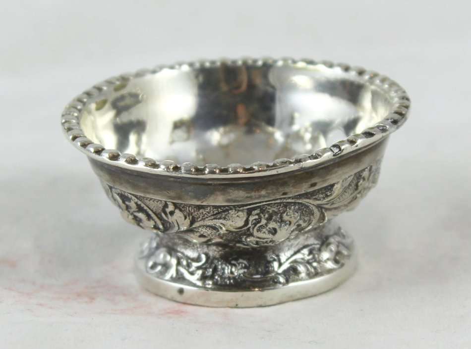 Embossed - Silver Plate Salts - Bid Now!!!