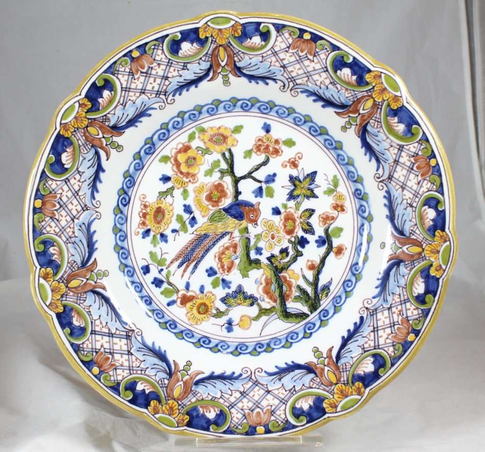 Makkum Holland - Large Wall Plate With Birds - Bid Now!!!