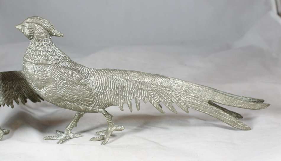 Pair of Pheasants - Silver Plated - Bid Now!!!