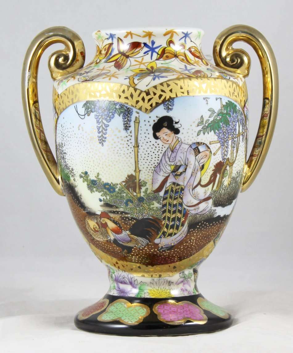 Royal Satsuma - 2 Handled Vase - Bid Now!!