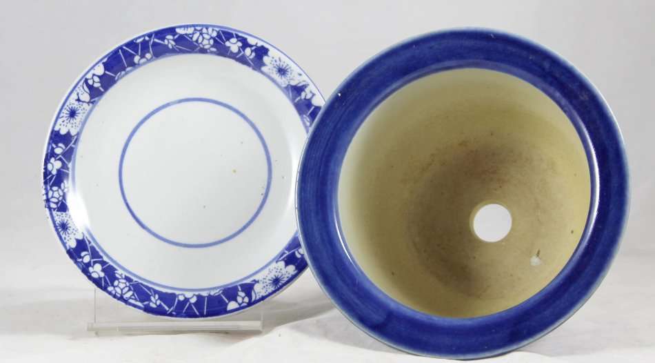 Chinese Pot Plant - Holder & Saucer - Bid Now!!