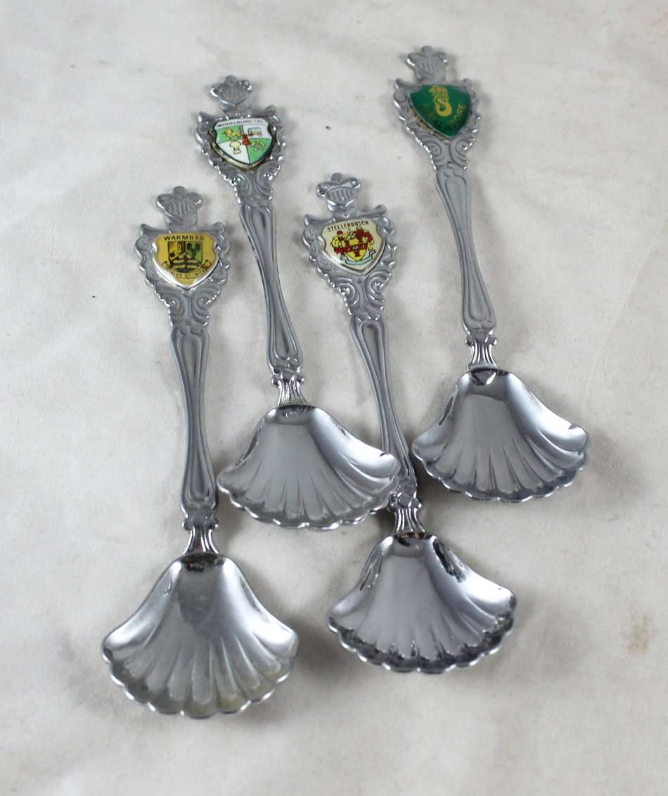 Souvenir Sugar Spoons - Set of 4 - Beautiful! - Low Price!! - Bid Now!!!