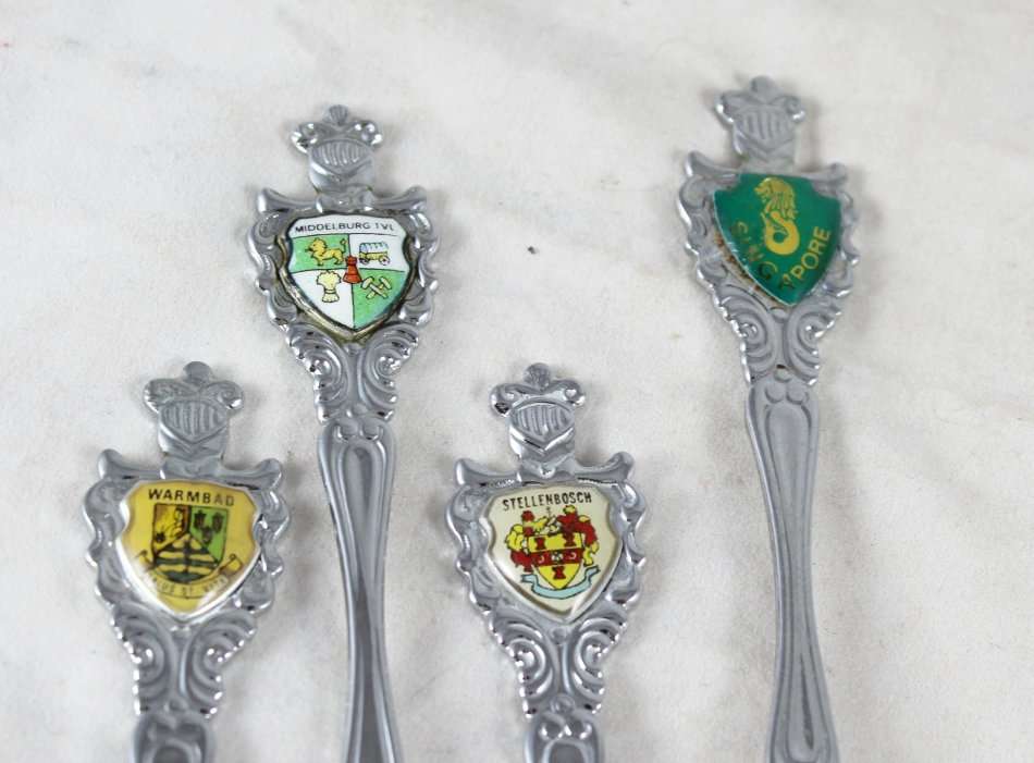 Souvenir Sugar Spoons - Set of 4 - Beautiful! - Low Price!! - Bid Now!!!