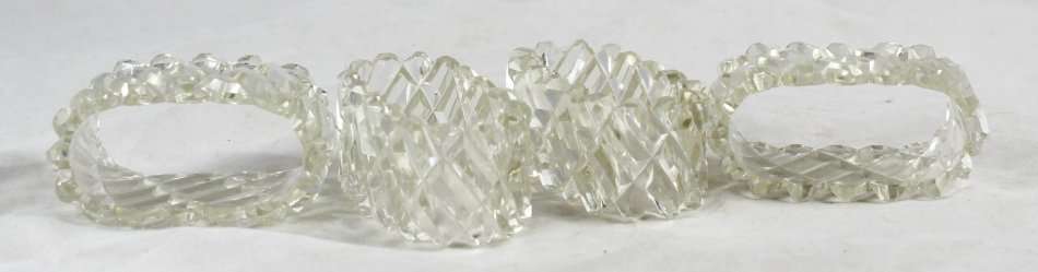 Glass - 4 Napkin Holders - Bid Now!!!