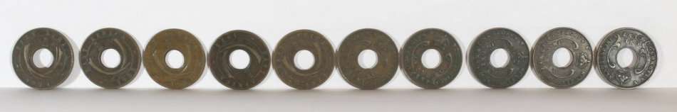 British East Africa 1c King George V coins - Set of 10 x 1923 coins - Giveaway price!! - Bid Now!!!
