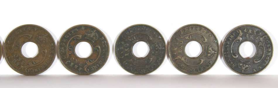British East Africa 1c King George V coins - Set of 10 x 1923 coins - Giveaway price!! - Bid Now!!!