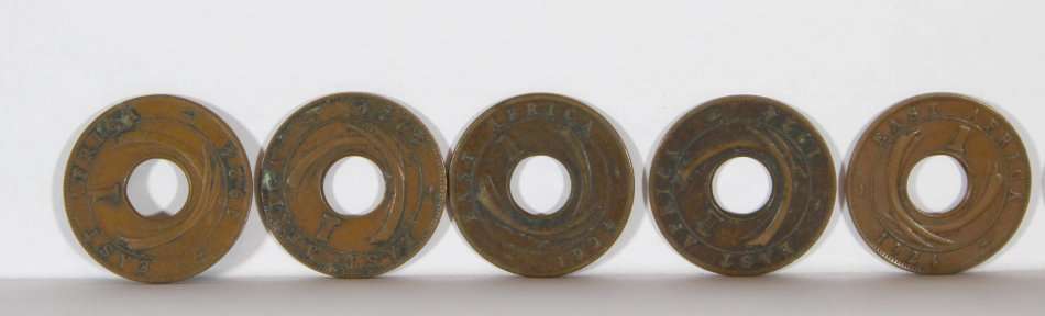 British East Africa 1c King George V coins - Set of 10 x 1924 coins - Giveaway price!! - Bid Now!!!